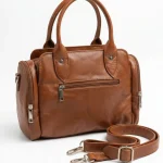 Classic Cognac Leather Top-Handle Bag