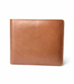 Genuine Leather Slim Bifold Wallet - Chocolate