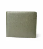 Genuine Leather Slim Bifold Wallet - Green