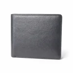 Genuine Leather Slim Bifold Wallet - Black