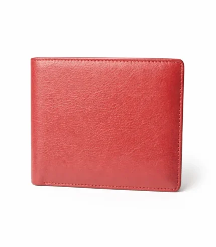 Genuine Leather Slim Bifold Wallet - Maroon