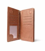 Premium Leather Long Wallet (Smart Organizer) – Chocolate - Image 2