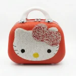 Crystal-Embellished Hello Kitty Inspired Makeup Case - Ruby Red