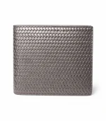 Premium Woven Leather Wallet – Modern Classic - Black